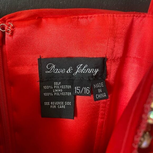 Dave & Jonny Formal Red Mini Dress prom Dress spaghetti strap sleeveless ruffles - Picture 5 of 5